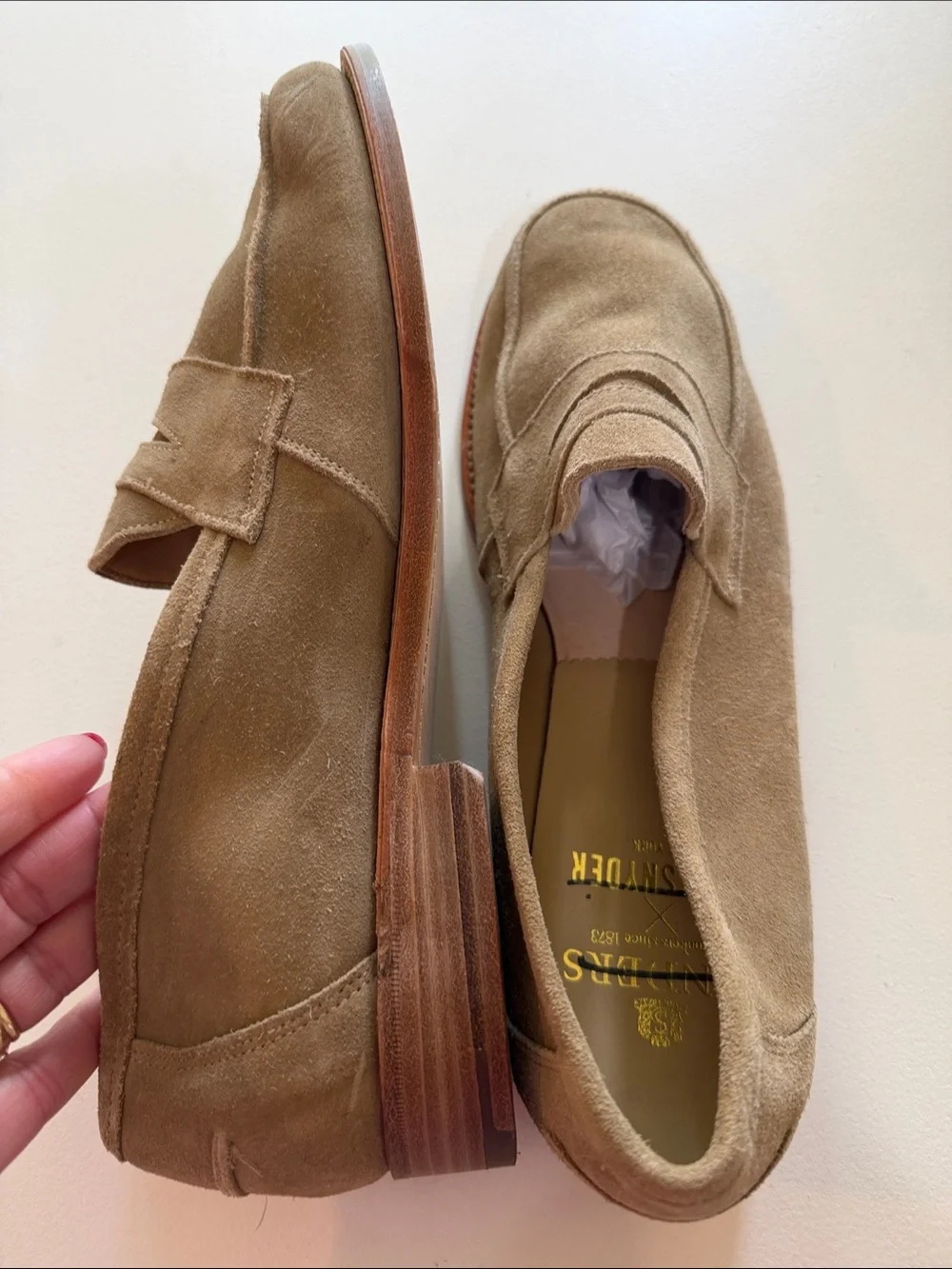 Todd Snyder Suede Penny Loafers in Taupe Sz 11.  Tub7